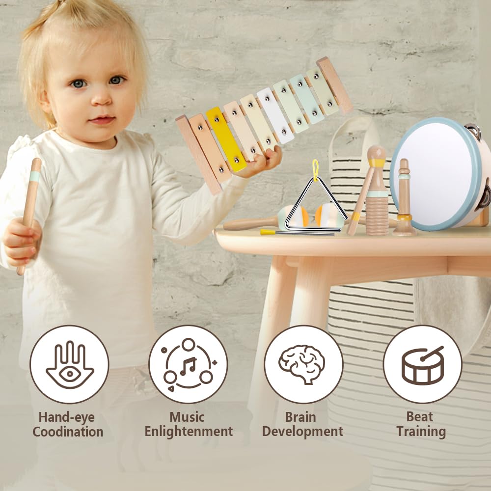 Baby Musical Instruments-Montessori Wooden Toys for Toddlers