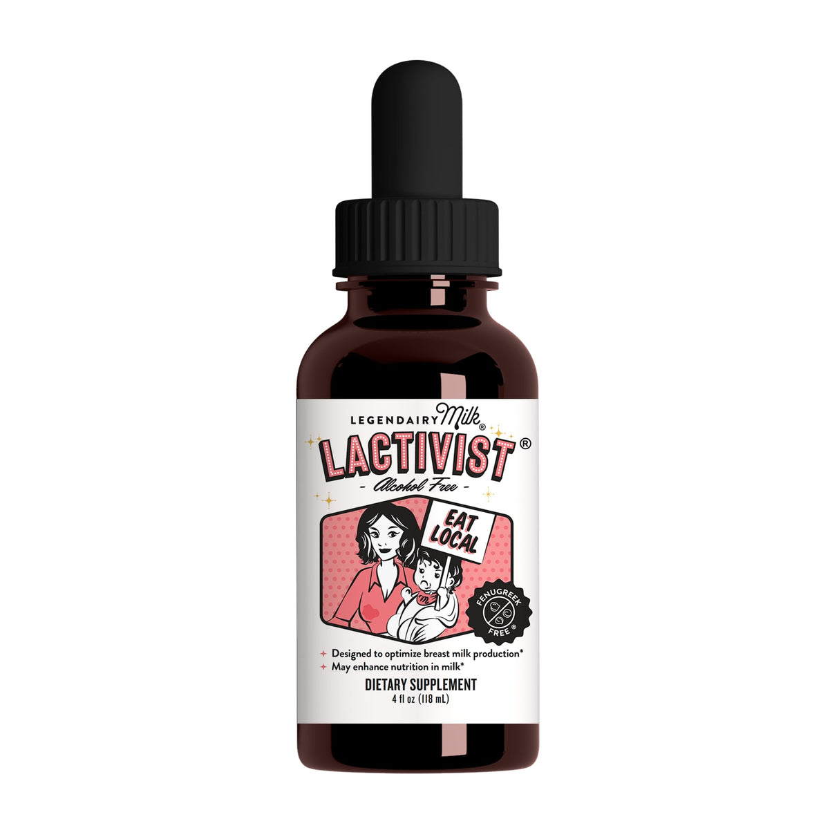 Legendairy Milk Lactivist Drops, Breastfeeding Supplement to Increase Breast Milk Supply, Organic Torbangun for Lactation, Made in USA, Alcohol Free, 4 Fl Oz