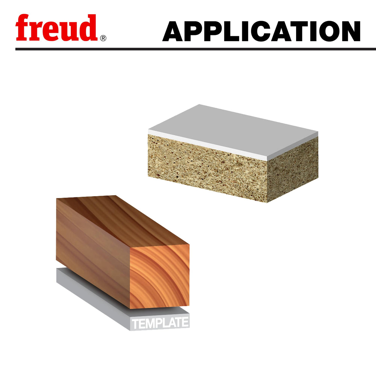 Freud 42-310: 3/4" (dia.) Downshear Helix Flush Trim Bit with 1/2" shank, 3" overall length