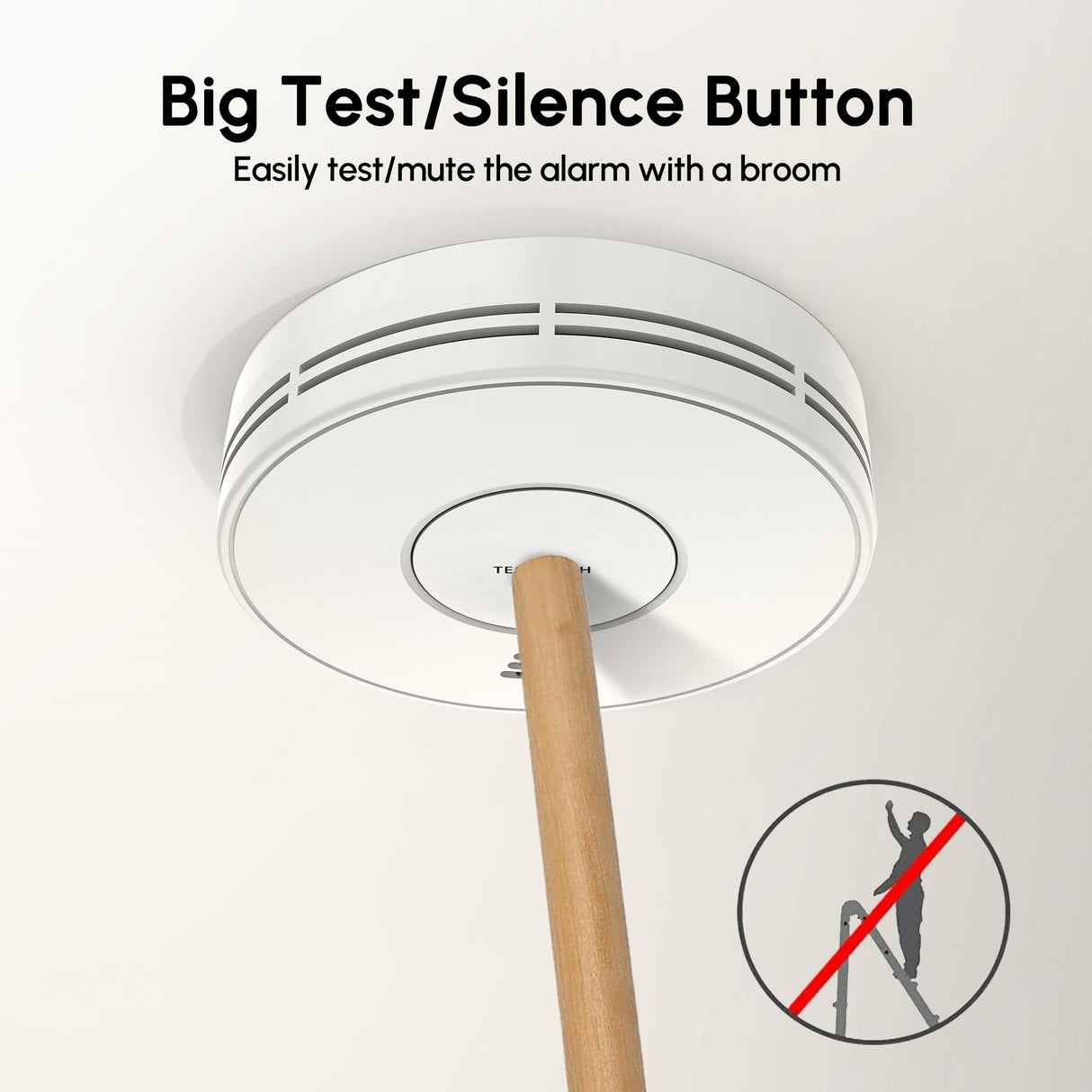 KARUOTOP 10-Year Battery Smoke and Carbon Monoxide Detectors, Fire Alarm CO Detector with Large Test/Silence Button, Easy Adhesive or Screw Mount, 6-Pack