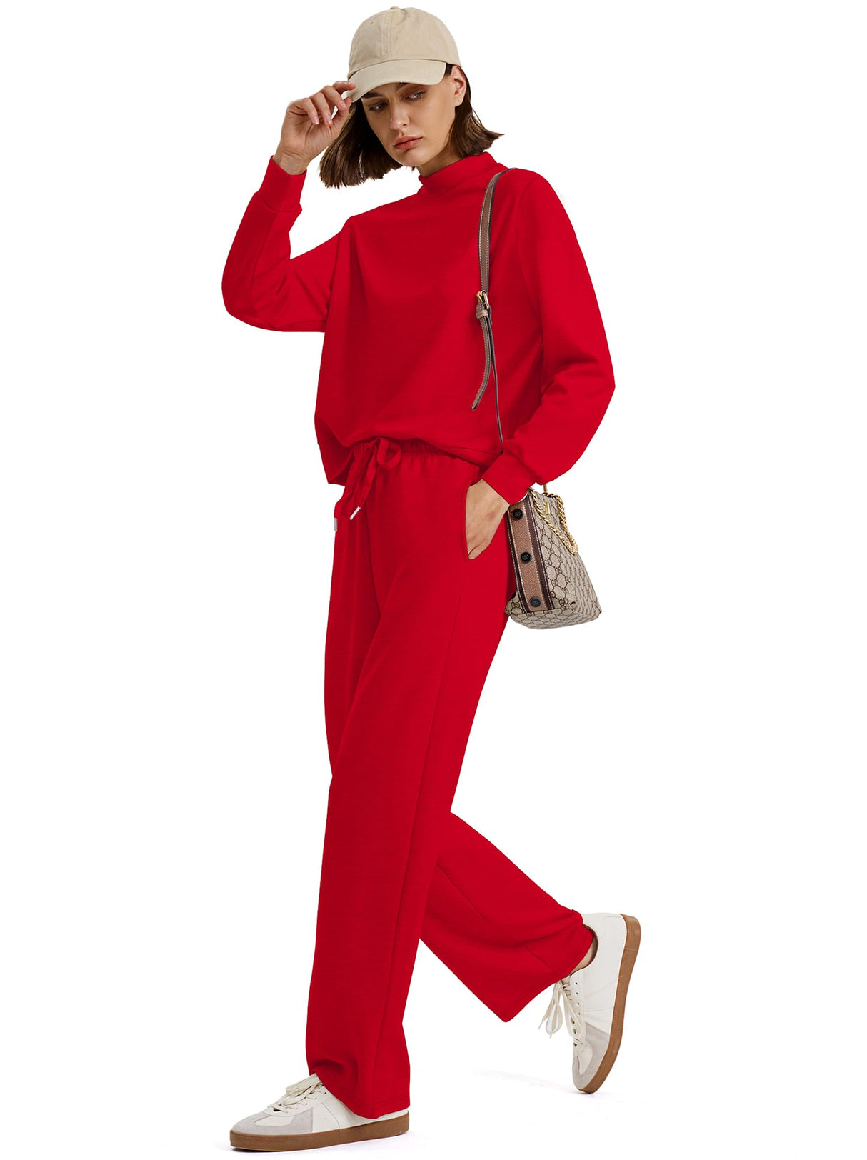 Sampeel Family Christmas Pajamas Matching Sets Winter Clothing for Women Lounge Sets for Women Christmas Sweatshirts Shirts Outfits Fashion Clothing Workout Hoodies Plus Size Red