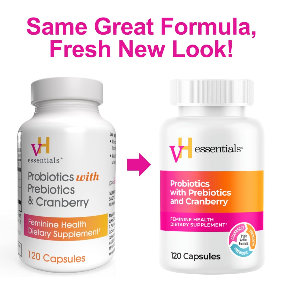 vH Essentials Probiotics for Women with Prebiotics and Cranberry, 120 Ct