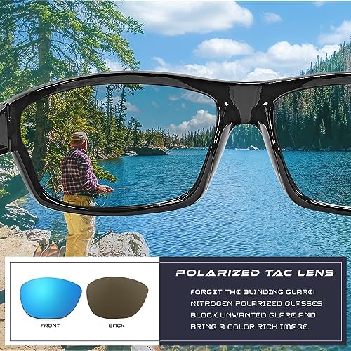 Nitrogen Polarized Wrap Around Sport Sunglasses for Men Women UV400 Protection Sun Glasses