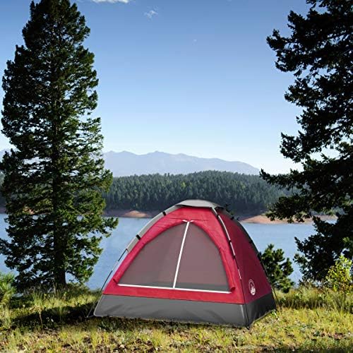 2 Person Camping Tent with Rain Fly and Carrying Bag - Lightweight Outdoor Tent for Backpacking, Hiking, or Beach Use by Wakeman Outdoors
