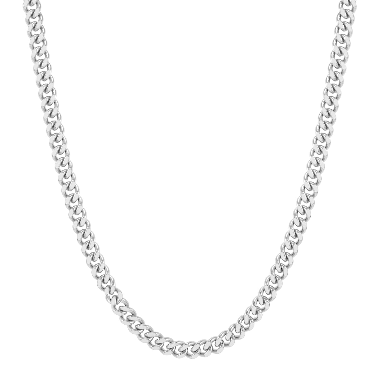 Reoxvo Mens Long Silver Cuban Link Chain Necklaces Stainless Steel 30inch