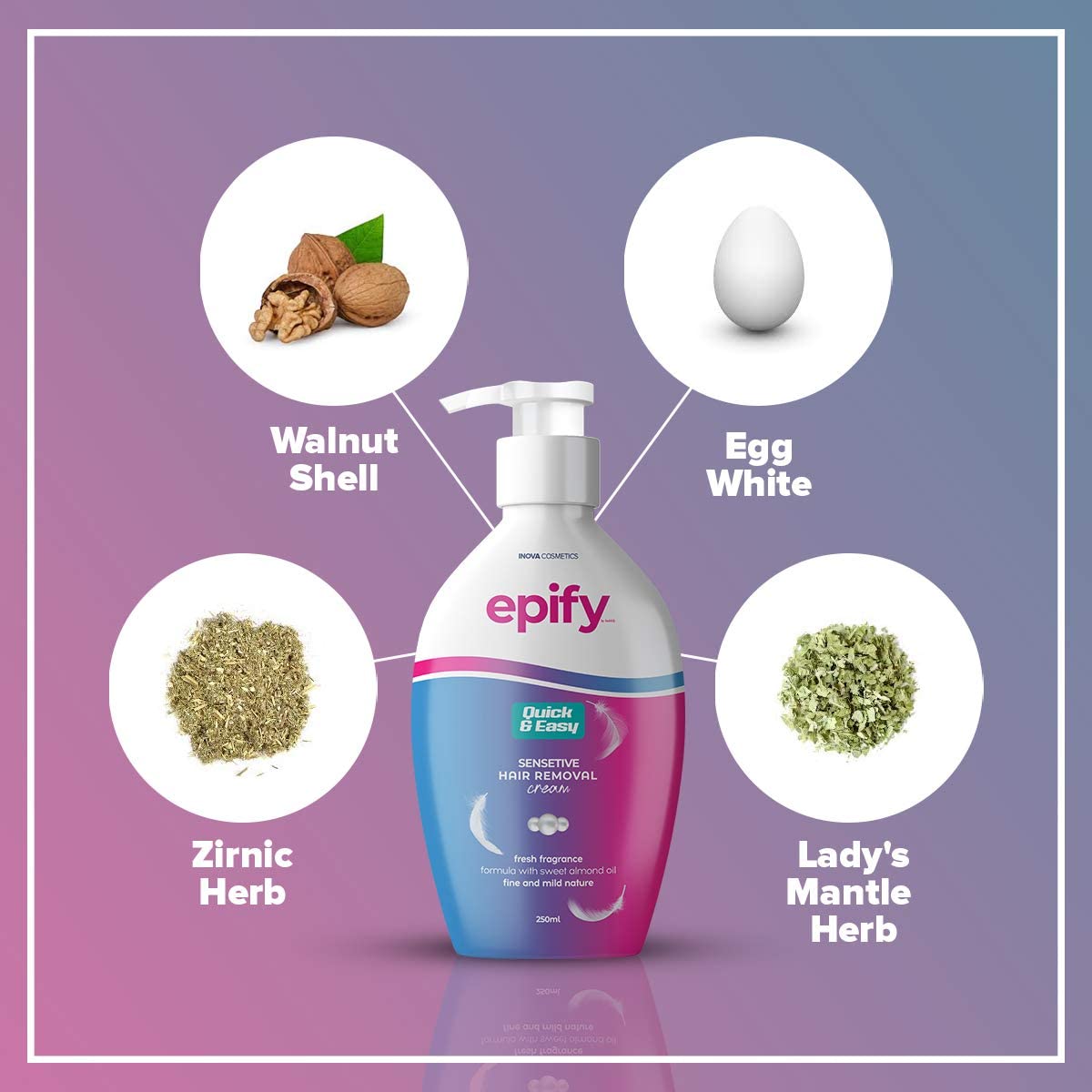 Epify Intimate Hair Removal Cream for Men and Women - Pubic, Bikini Line, Sensitive Areas - 8.45 Fl Oz