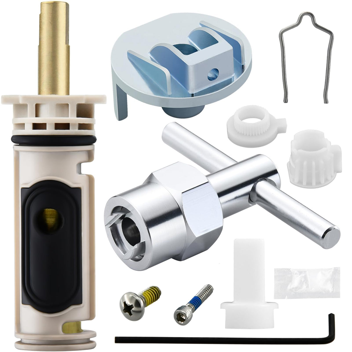 Tearel Shower Cartridge, Compatible with Moen 1222 Replacement Cartridge with Removal Tool, for Moen Posi Temp Shower and Tub Facuet Valve Repair, Fix Leaks, Drips, Temperature Issue, Stiff Handle