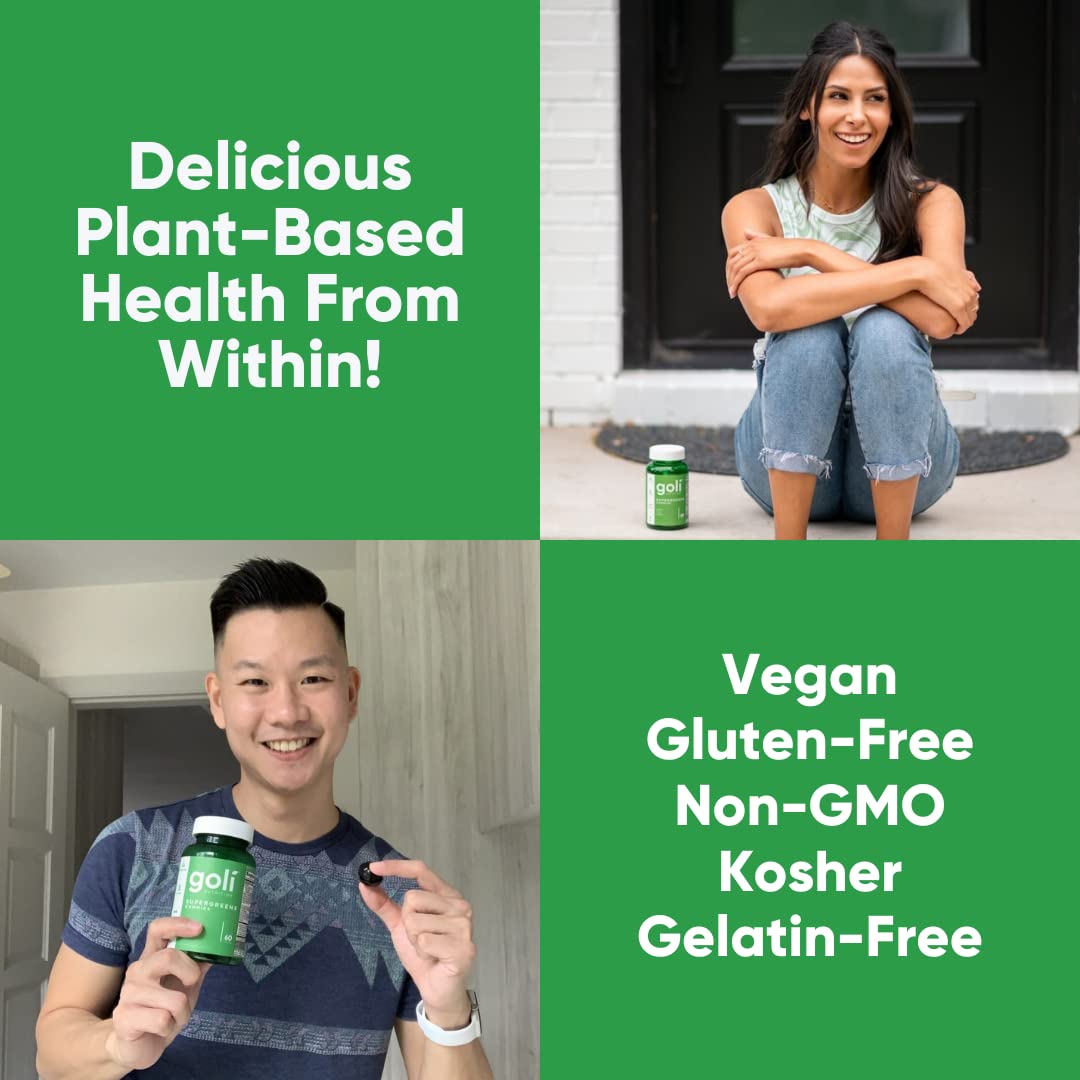 Goli SuperGreens Vitamin Gummy - 120 Count - Essential Vitamins and Minerals - Plant-Based, Vegan, Gluten-Free & Gelatin Free - Health from Within, Pack of 2