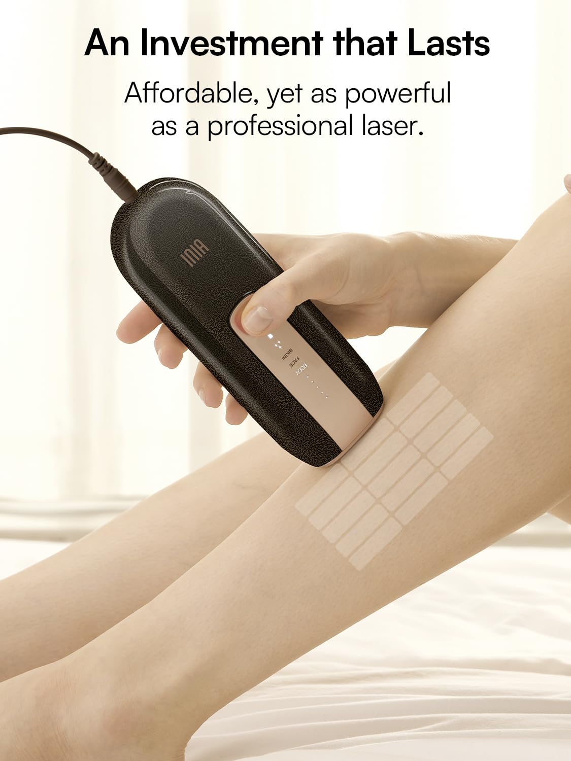 Laser Hair Removal Device for Women and Men, INIA Fond Hair Remover with Long-Lasting in Hair Reduction for Body&Face, Safe at-home Results for Armpits, Bikini and Legs