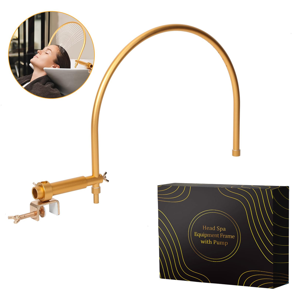 TooMiMo Portable Head Spa Waterfall Equipment, Adjustable Shampoo Bowl Water Circulation Rack, Scalp Massage Water Outlet Basin Attachment Rack for Salon and Home.