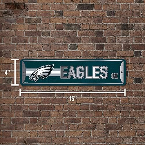 Rico Industries NFL Metal Street Sign Metal Street Sign 4" x 15" Home Décor - Bedroom - Office - Man Cave