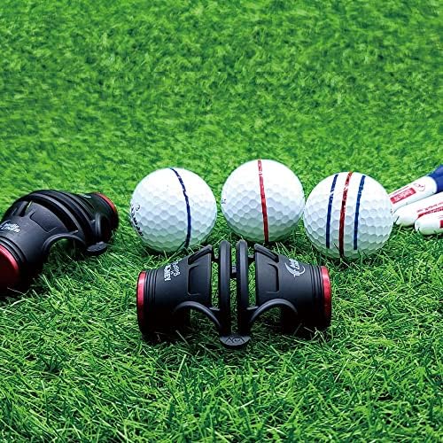 360-Degree Golf Ball Marker Alignment Tool Kit - Triple Line Stencil with 3-Color Pens and Gift Box