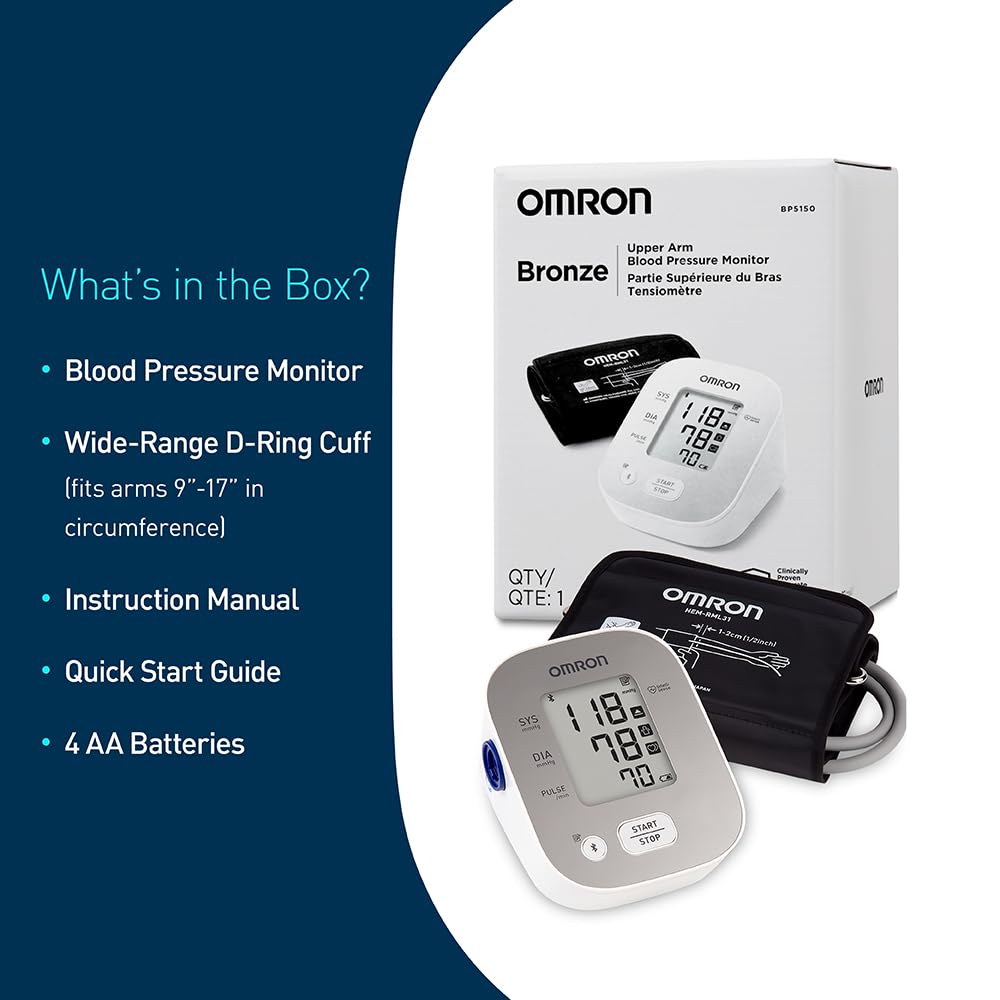 OMRON Bronze Upper Arm Blood Pressure Monitor - Clinically Validated Blood Pressure Arm Cuff - Use OMRON Connect App for Unlimited Free Measurements
