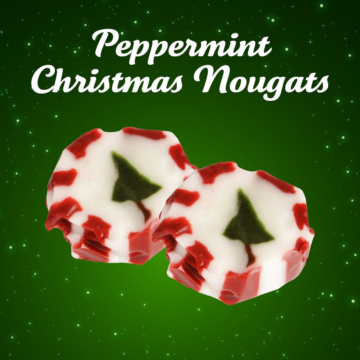 Peppermint Christmas Nougats Bulk Pack 2lb - Delicious Holiday Christmas Candy Individually Wrapped Peppermint Flavor Sweets for a Festive and Indulging Treat - Jelly Xmas Candy Nougat