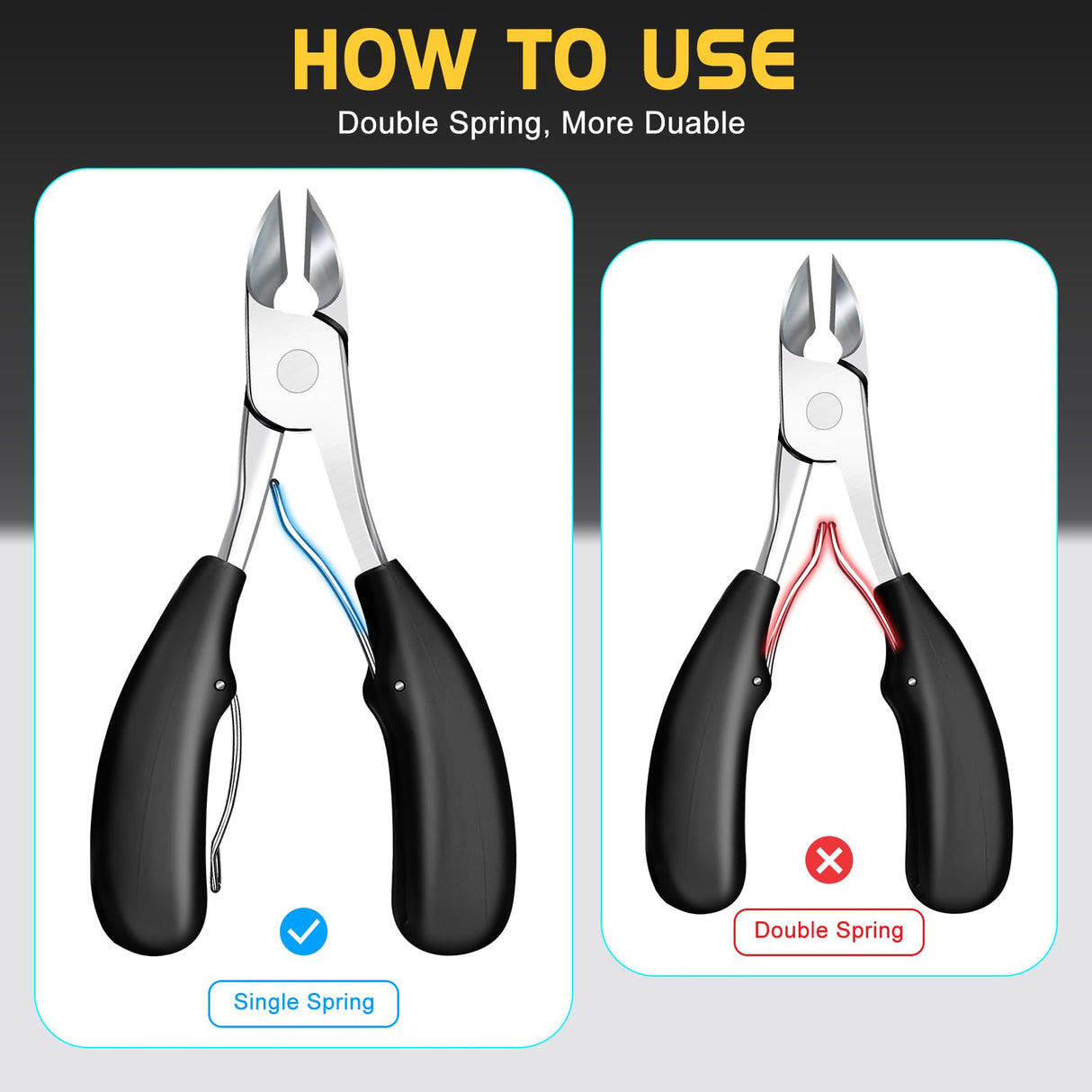 Toenail Clippers for Seniors Thick Toenails with Wide Opening, Large Long Handle Toe Nail Clippers for Men Heavy Duty Sharp Nail Clippers with Catcher, Heavy Duty Nail Cutter Gifts for Men Women
