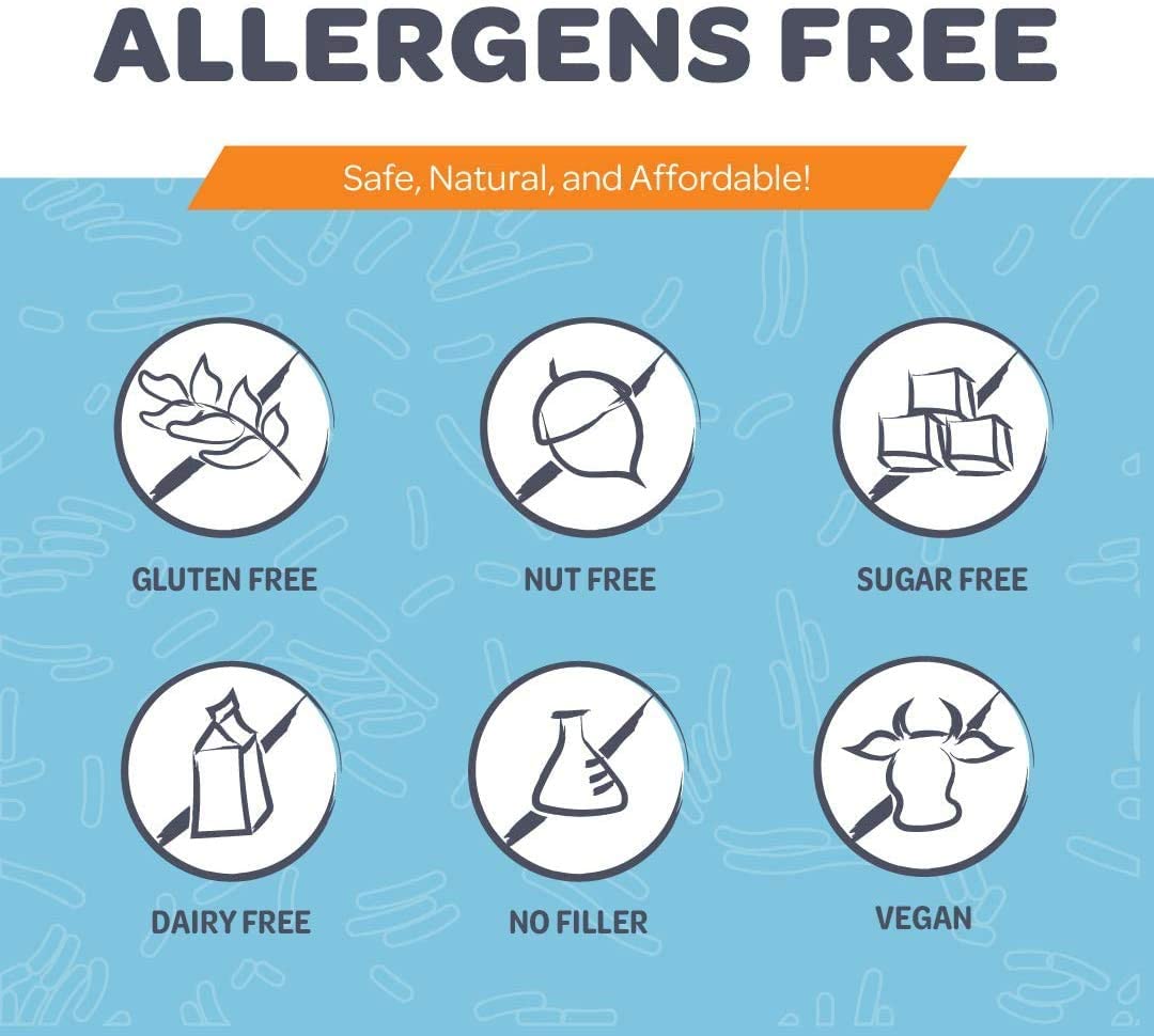 5-in-1 Bio-Heal® Probiotic Capsules for Kids, Men & Women - Best Supplement for Brain Function, Gut Health & Constipation - Shelf Stable & Fortified with Vitamins, Minerals & Prebiotics