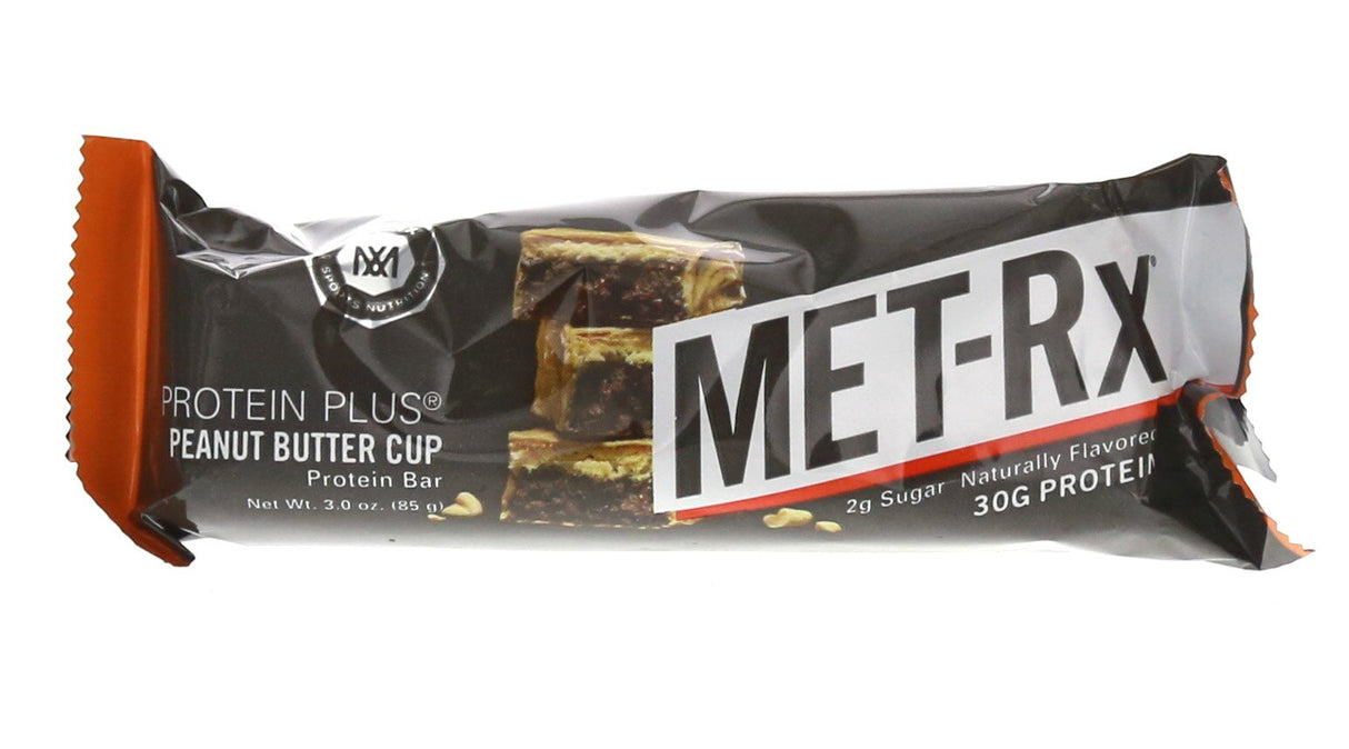 MET-Rx Protein Plus Bar, Great as Healthy Meal Replacement, Snack, and Help Support Energy, Gluten Free, Peanut Butter Cup, With Vitamin A, Vitamin C, and Zinc to Support Immune Health, 85 g,9 Count