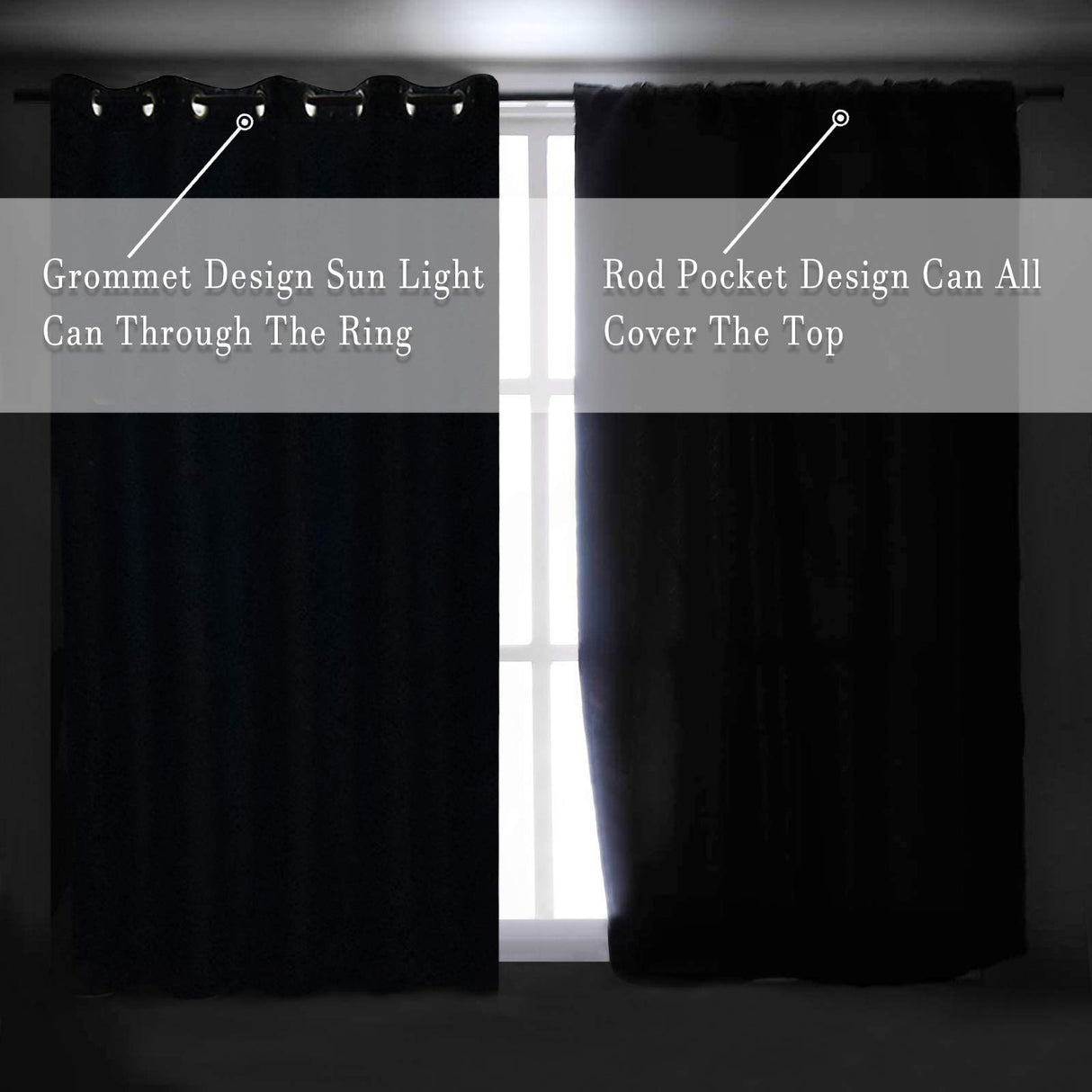 DONREN Christmas Dark Green Blackout Thermal Insulating Window Curtain Panels for Bedroom -Room Darkening 84 inch Length Rod Pocket Drapes for Living Room (Emerald Green,42 x 84 inches Long,2 Panels)
