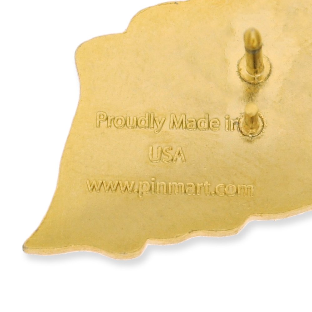 PinMart Set of 2 American Flag Lapel Pins Waving Gold colored&Nickel Plated