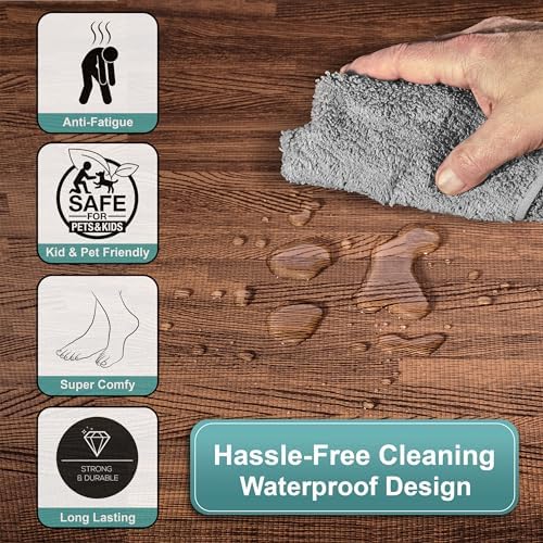 Sorbus 48Sq. Ft. Wood Grain Floor Tiles Foam Mat EVA Interlocking Mats Tile 3/8-Inch Thick Flooring Wood Puzzle Exercise Mats w/Borders - Home Playroom Basement, Apartment, Trade Show, Baby, Dance