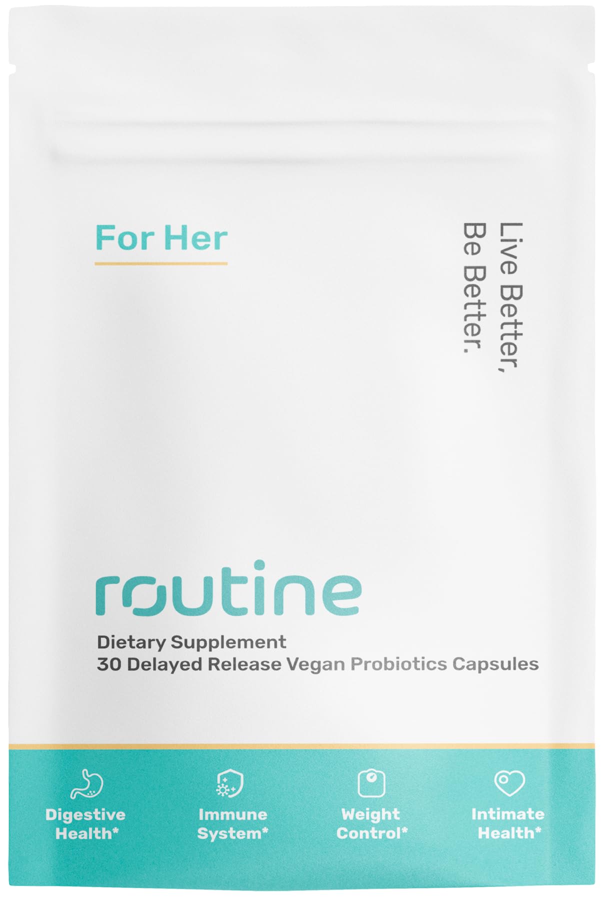 Routine Women's Daily Probiotics for Digestive and Feminine Health - 24 Billion CFU 30 Capsules - Dairy Free Organic Probiotics for Women