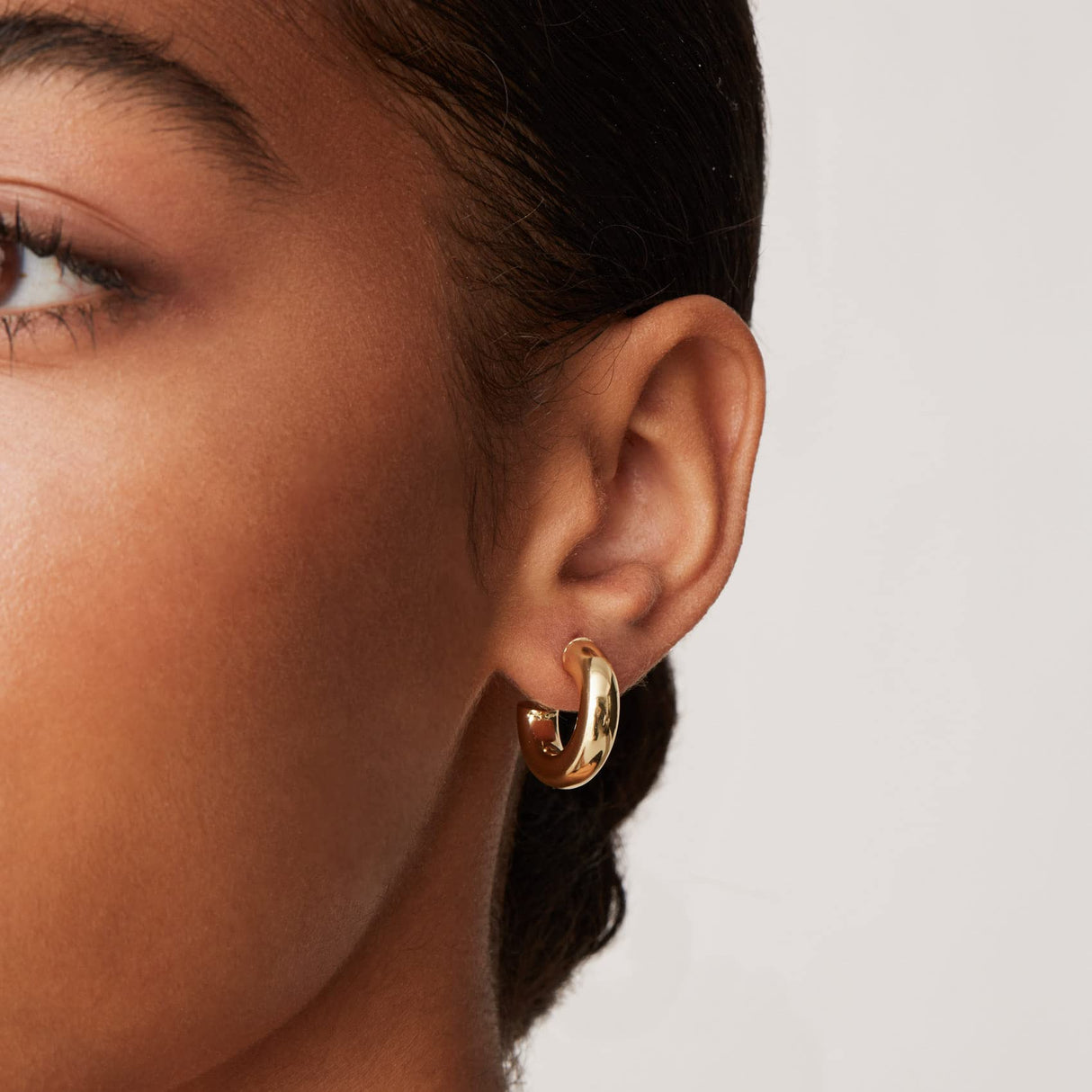 PAVOI Chunky Open Hoop Earrings, 14K Gold Plated, Two Tone Gold, Size 20