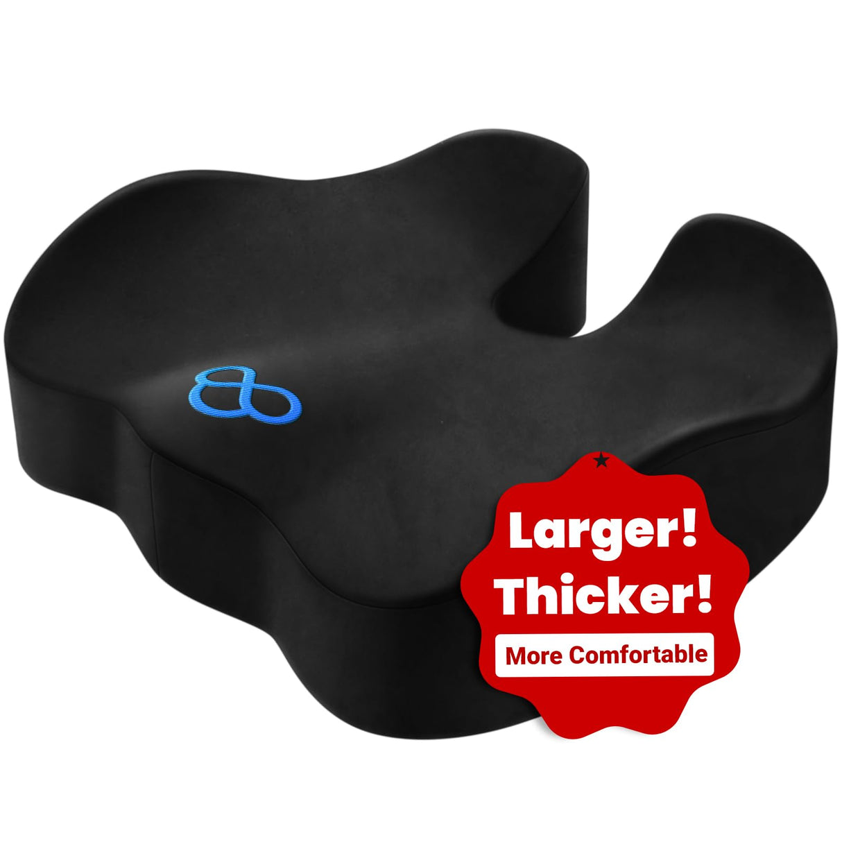 BlissTrends Seat Cushion,Thick Memory Foam Cushions for Office Chair, Car Seat, Airplane, Relieving Pressure Tailbone Sciatica Back Pain for Long Sitting Office Workers, Car Drivers 4.7in Thick Black