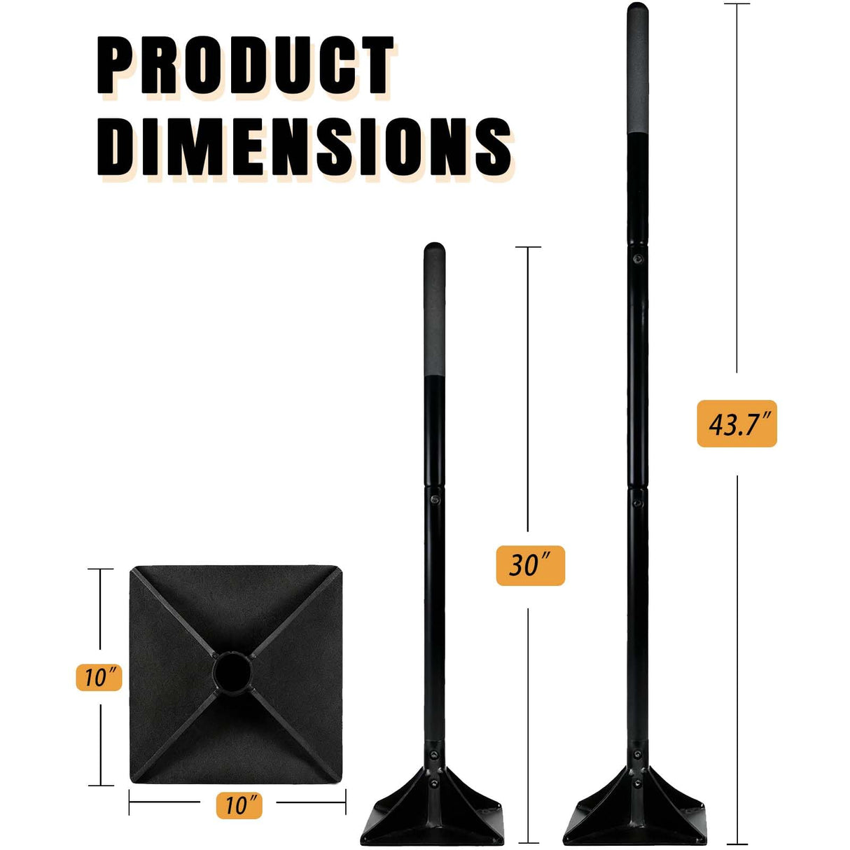 Steel Tamper Tool with 48 inch Handle,10''x10'' Hand Tamper