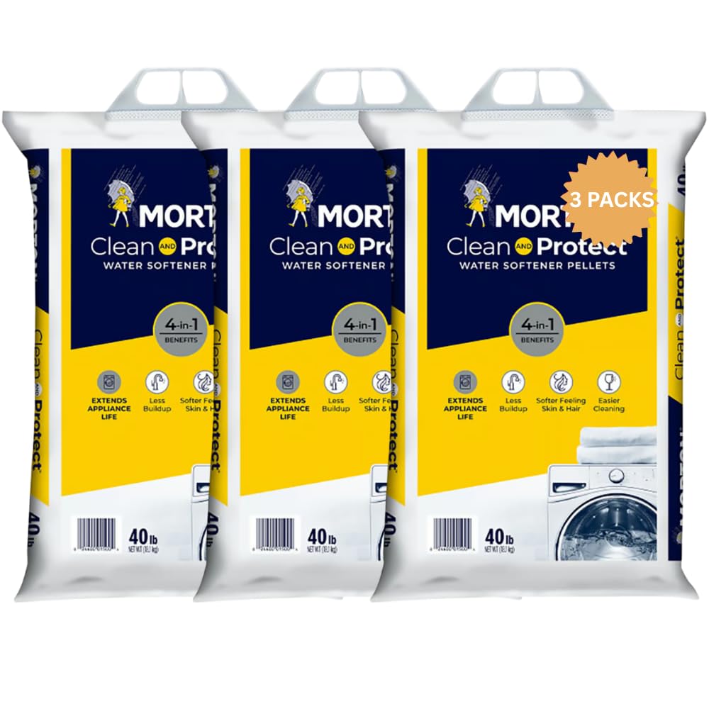 Clean and Protect Water Softener Salt Pellets 3-Pack 40 lb Bags 120 lbs Total Reduces Scale