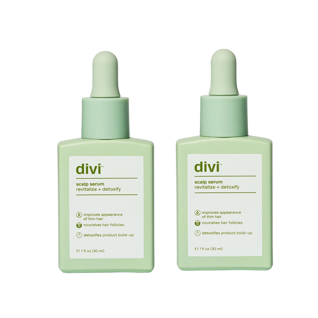 Divi Scalp Serum, Clinically Tested Hair Growth Formula, for Fuller and Thicker Hair - 30ml - 2 Pack