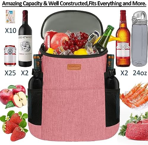 Camping Cooler Backpack 30 Cans, Soft Backpack Coolers Insulated Leak Proof Travel Cooler Bag Waterproof Lunch Picnic Beach Work Trip Thermal Bag Drink Beverage Beer Bag Cooler