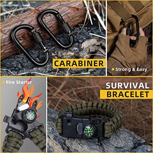 Gifts for Men Dad Husband - Fathers Day Anniversary Birthday Gifts Idea for Him Boyfriend Man - Survival Kit 14 in 1, Survival Gear and Equipment, Fishing Hunting Camping Accessories, Cool Gadgets