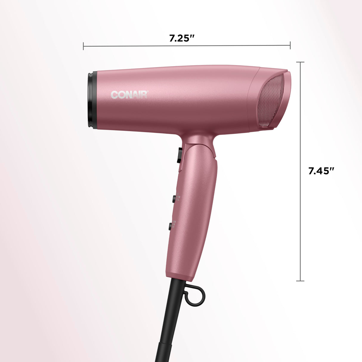 Conair Hair Dryer with Diffuser and Folding Handle, Travel Friendly Hair Dryer, Radiance Boost Blow Dryer for Less Frizz, More Shine, and Irresistibly Silky Hair, Includes Diffuser and Concentrator