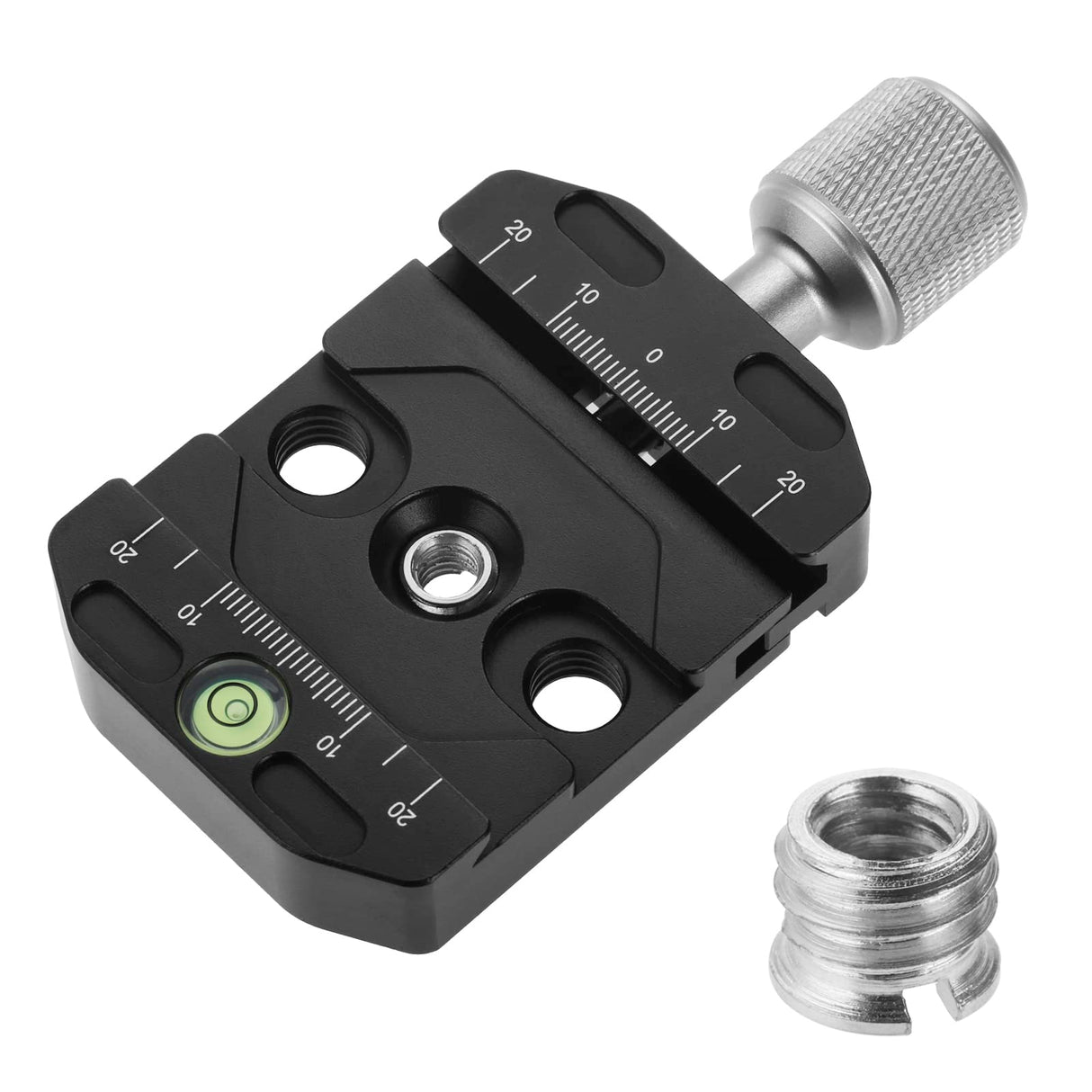Aupoko QR-50N Plate Compatible with Arca Swiss, 50mm Universal Quick Release Plate Aluminum Alloy Clamp Adapter, 1/4" to 3/8" Compatible with Arca Swiss Ball Head