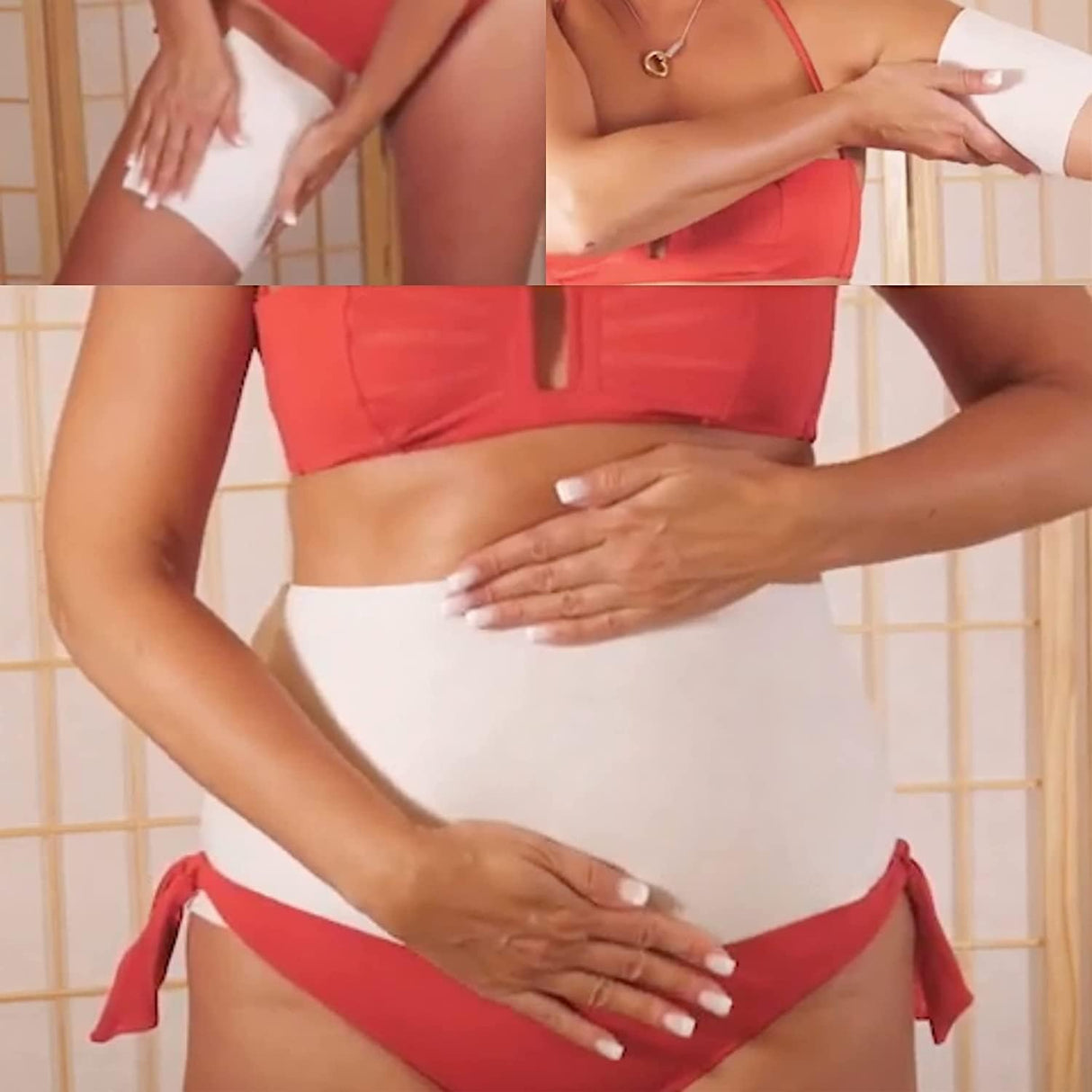 lipo applicator Ultimate Body Wrap with Guarana, Green Tea, and Seaweed Works for Stomach Belly Legs Arms Abdomen. 4 Wraps