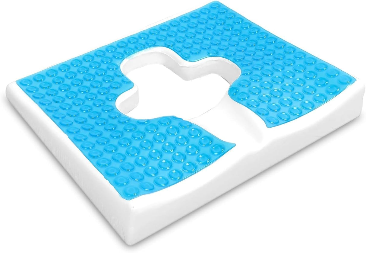 Hapeisy Bed Sore Cushion for Butt, Breathe Freely Fiber Bedsore Pressure Relief Pillow, T Shaped Opening Triangular Slope Design, Anti Decubitus Cushion for Elderly, Bedridden, Disabled