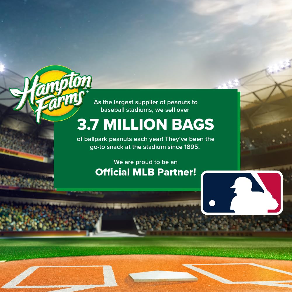 Hampton Farms - USA Grown All-Natural - Fancy Roasted In-Shell Salted Peanuts - 10 oz. Bags - 3 Pack