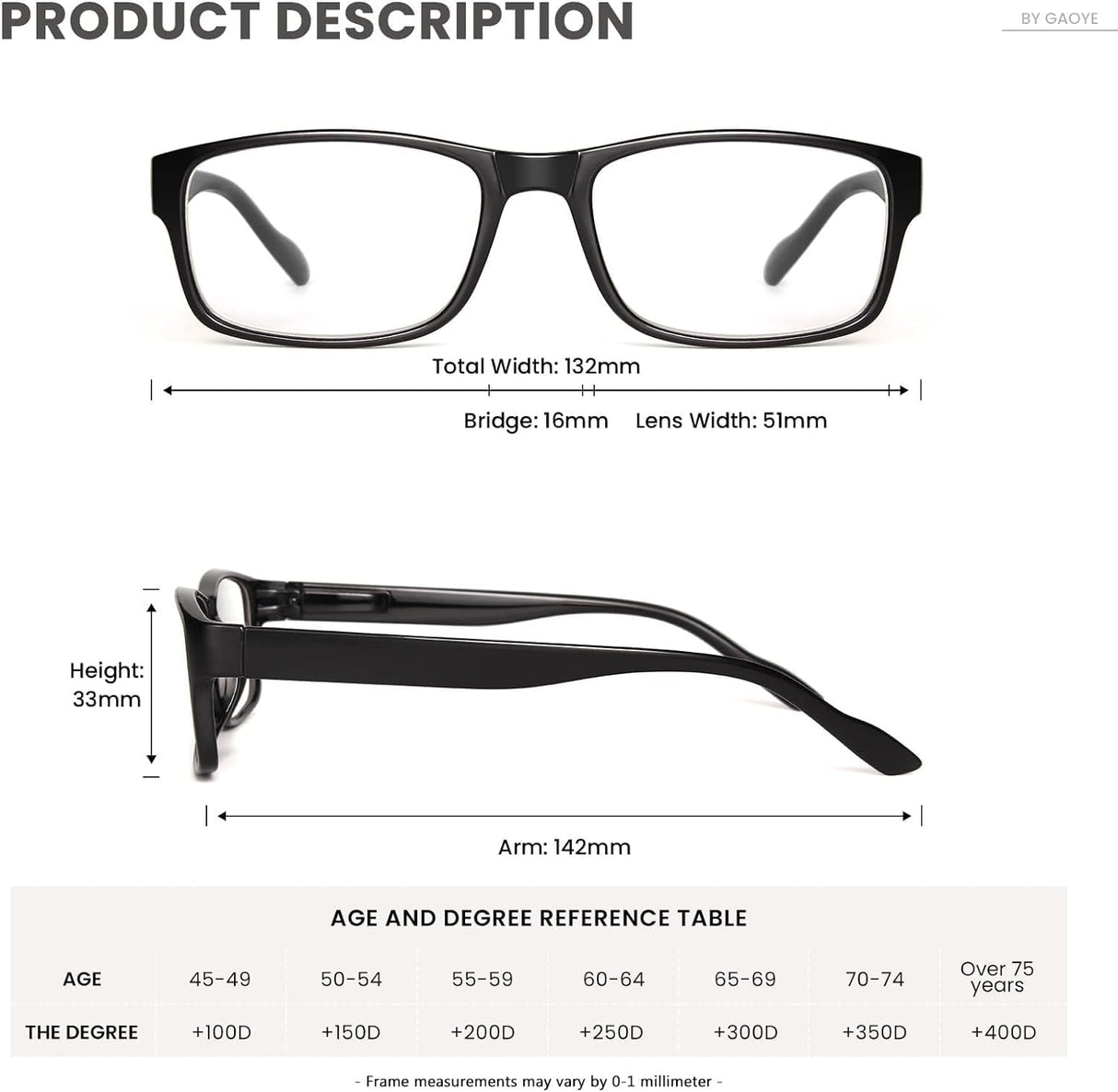 Gaoye Reading Glasses Men/Women, Eyeglasses, Blue Light Readers for Men/Women, Computer Eye Glasses, Cheaters