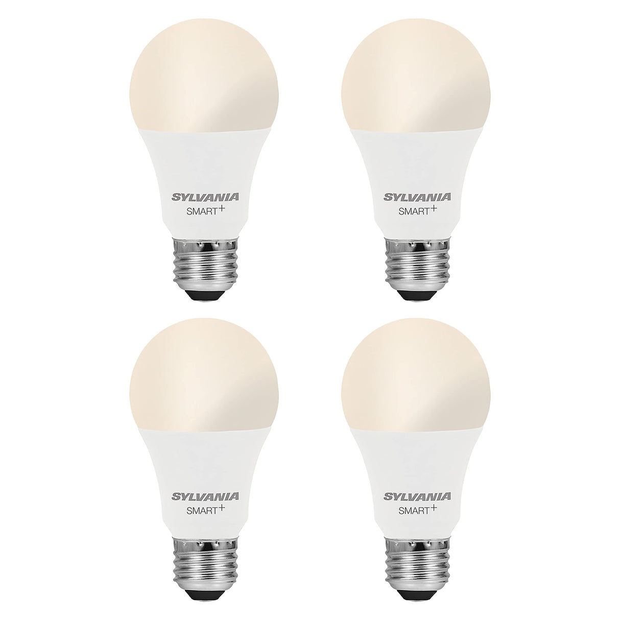 SYLVANIA Wifi LED Smart Light Bulb, A19, 60W, Soft White, Compatible with Alexa and Google Home Only - 4 Pack (75672)
