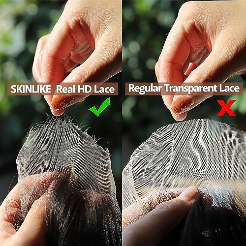 BEEOS 5x5 Skinlike Real HD Lace Closure Only, Pre Plucked Natural Hairline Body Wave Human Hair Invisible Lace Closure Bleached Knots 16 Inch