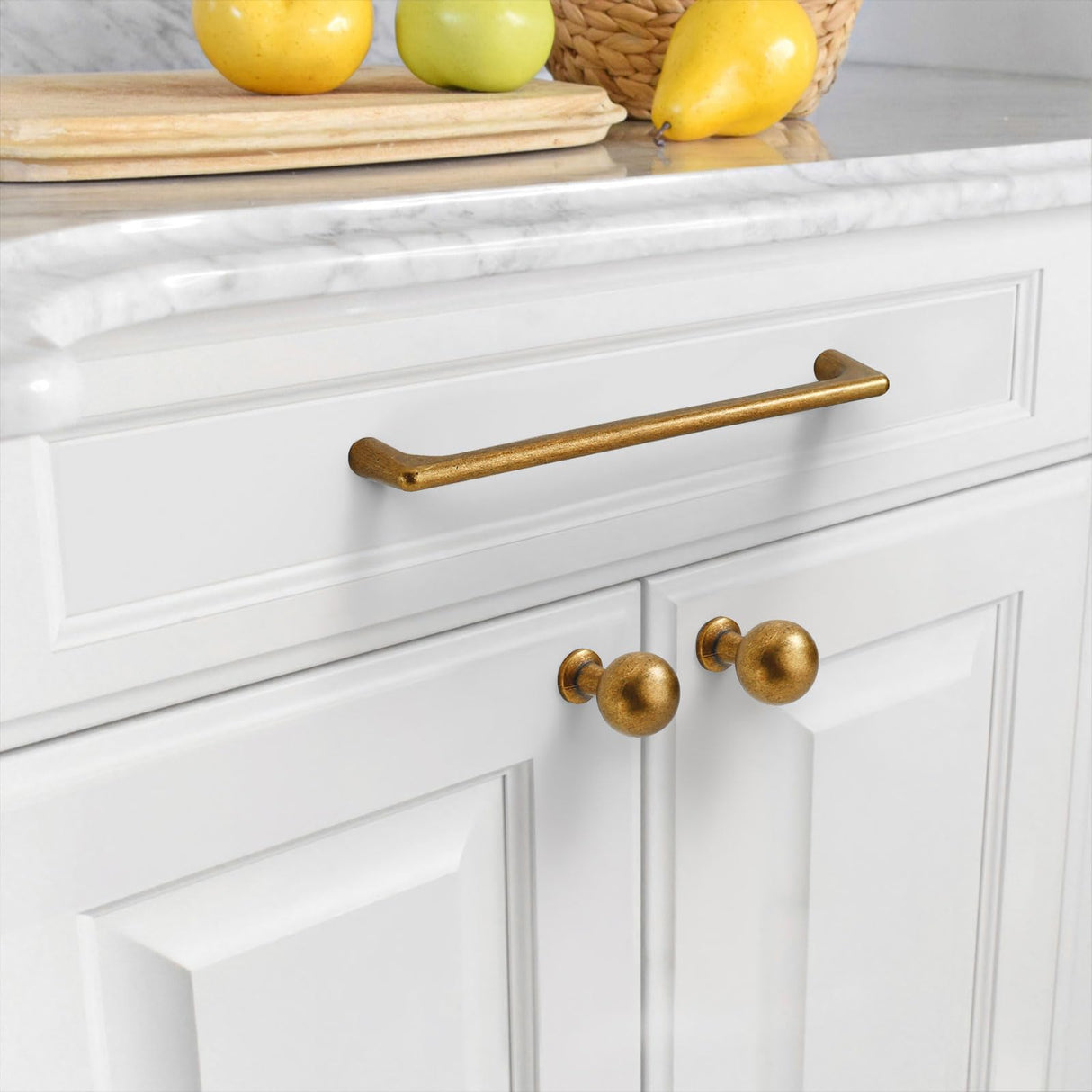 Asidrama 10 Pack 6.3 Inch(160mm) Antique Brass Cabinet Pulls Vintage Retro Cabinet Handles Cupboard Handles Kitchen Cabinet Hardware for Cupboard Drawer Pulls