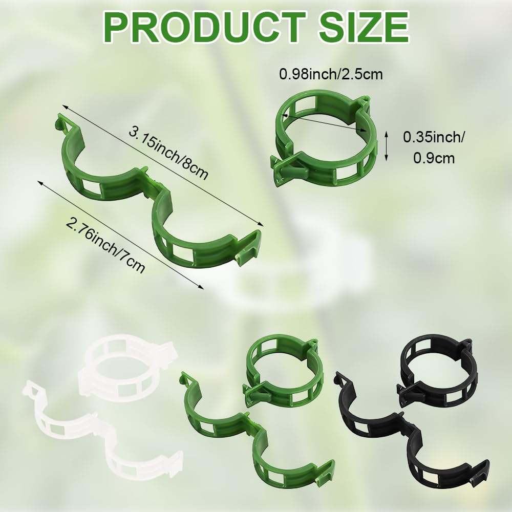 100 Plant Support Clips Reusable Garden Clips, Secured Plastic Plant Clips, Tomato Support Clips for Climbing Plants,Grape and Vine Vegetables Outdoor Indoor Plant Fixing Clips