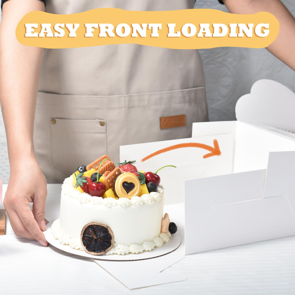 KPOSIYA 40pcs 8x8x5 inches Cake Boxes with Cake Boards(20 Boxes & 20 Boards), White 8 inch Cake Boxes with Window,Cajas Pasteles Square Cardboard Cake Containers for Christmas Thanksgiving