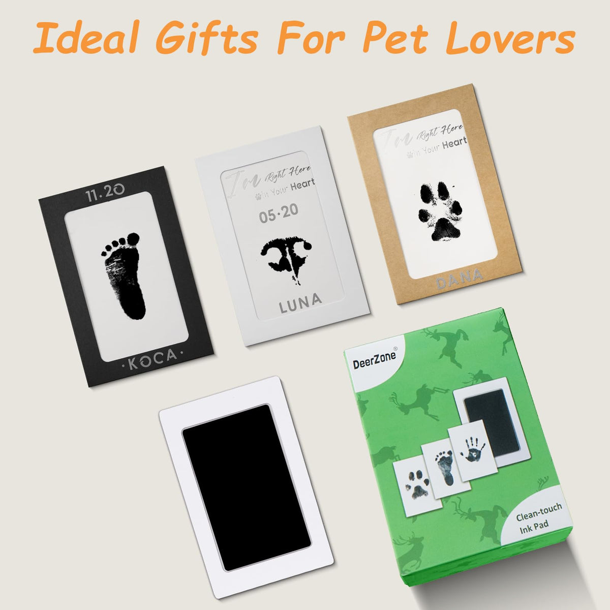 DeerZone Inkless Paw Print Kit,Dog Paw Print Kit,Dog Nose Print Kit