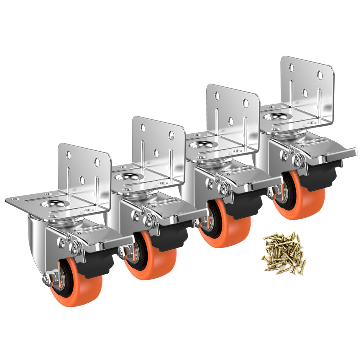 ASHGOOB 2" L-Shaped Caster Wheels Set of 4, Side Mount Swivel Casters