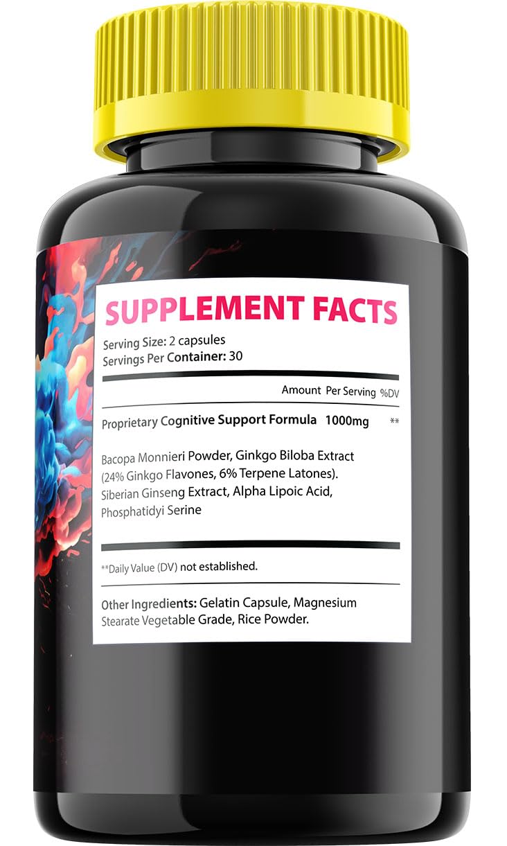 IQ Blast Pro Brain Supplement Capsules – IQBlast Pro All-Natural Maximum Strength Formula for Enhanced Memory and Focus Pills, IQ BlastPro Support and Reviews (1 Pack – 60 Capsules)