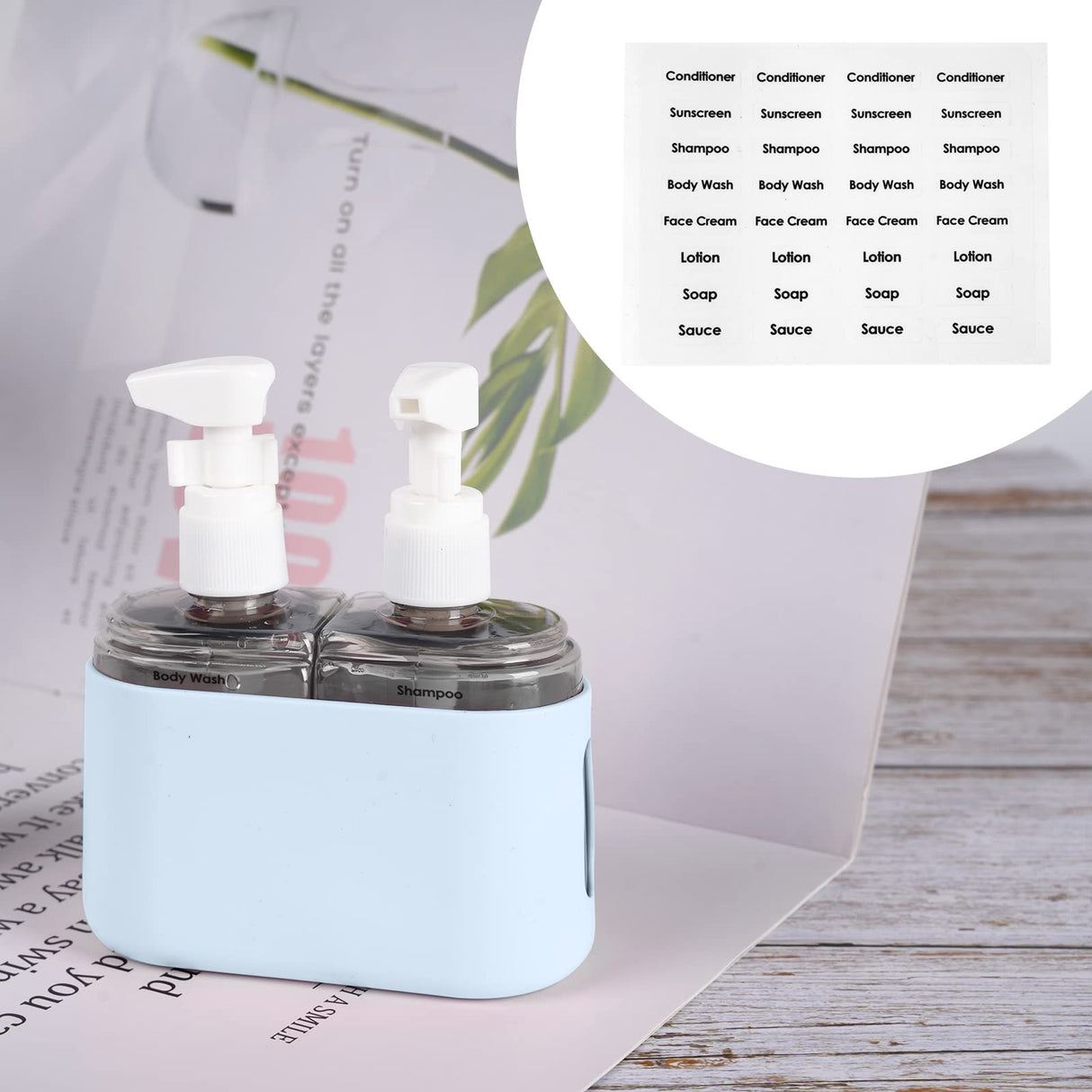 Yamadura Travel bottles for Toiletries, TSA Approved Travel Containers, Refillable, Portable, Spray Bottles and Pump Bottles with Labels for Creams, Perfumes and Shampoos (Blue)