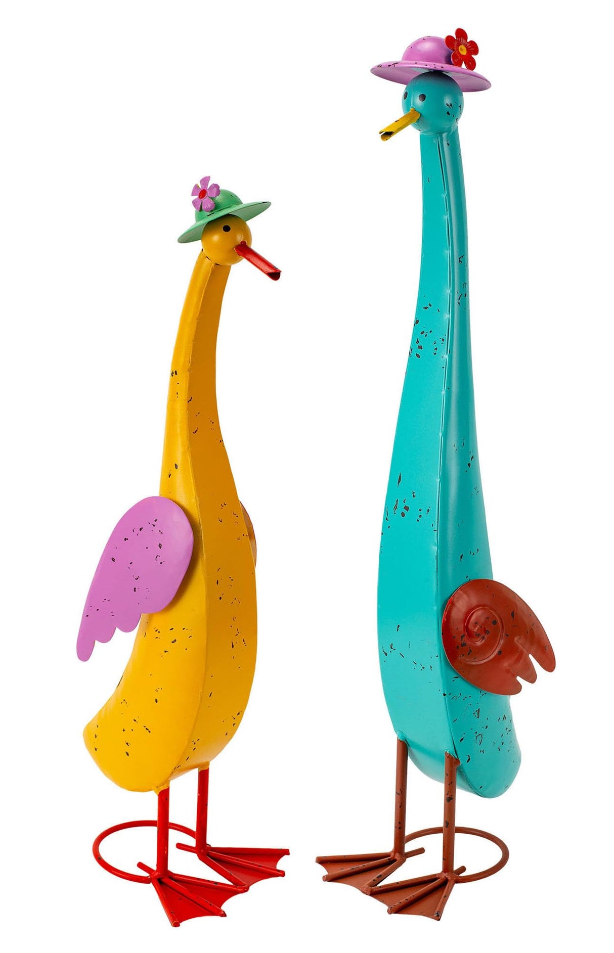 The Aura Collective 22" Duck Garden Statue Set of 2 Metal Ducks