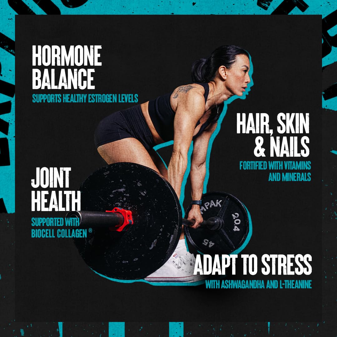 Animal Power Balance – Women's Alpha F Comprehensive Formula – Supports Hormonal Balance, Complexion, Hair, Nails, Mood and Stress, Intestinal Health, & Bone and Joint Health – 30 Packs