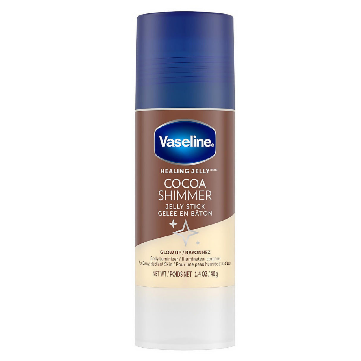 Unilever Vaseline Cocoa Shimmer Jelly Stick GLOW UP Body Luminizer For Dewy Radiant Skin 1.4 oz - 3 Count